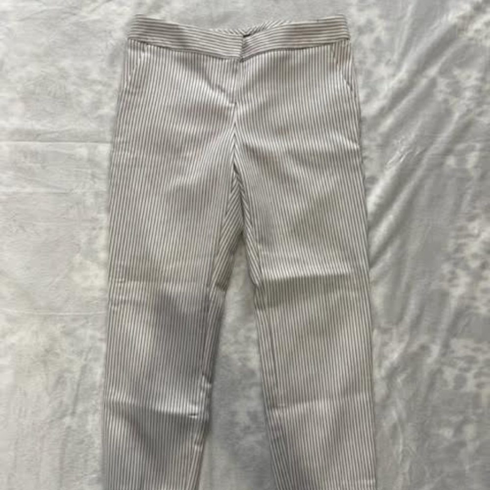 Express Striped Columnist Cropped Pant